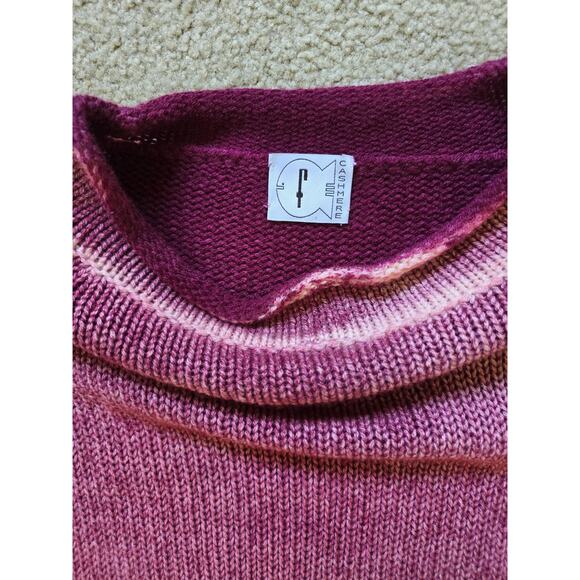 F Cashmere Fissore Knit Luxury Jewel Tone Pink Made in Italy Size Large - Picture 4 of 5